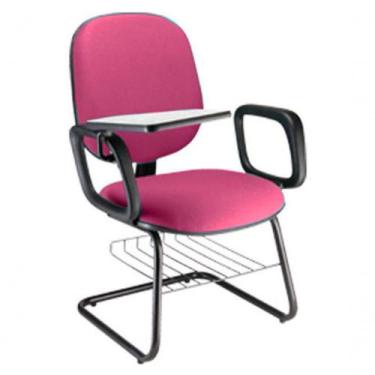 Imagem de Cadeira Universitária Com Prancheta Para Escolas Linha Uno Rosa - DESI