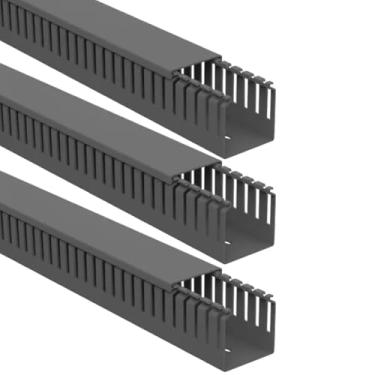 Imagem de Sibratec Kit 3 Canaletas Abertas, 50x50mm, 2 Metros, Cinza