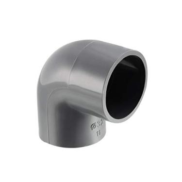 Imagem de Conector de acoplamento de cotovelo de 90 graus uxcell com encaixe de tubulação de PVC 32 mm cinza 3 peças
