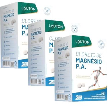 Imagem de KIT 3X Cloreto de Magnésio P.A 60 comprimidos - Lauton