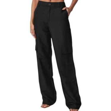 Imagem de Calça Colcci Feminina Reta Cargo Em Linho-Feminino