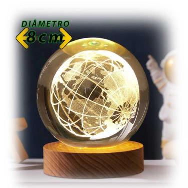Imagem de Luminária Esfera Cristal Mesa Led Planeta Enfeite Quarto Top - Luminár