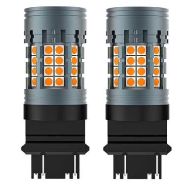 Imagem de RUNEWAX Lâmpadas LED de seta frontal 3157NA para captador Ram 1500 2500 3500 4500 5500 1994-2018, 12V âmbar CANBUS OEM substituição Plug and Play Anti Hyper Flash, pacote com 2