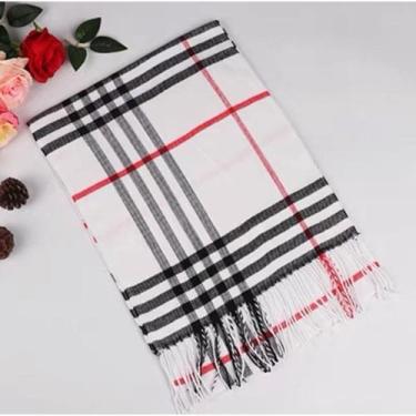 Imagem de Cachecol Xadrez Feminino Lenço Pashimina Echarpe Masculino Unissex Par