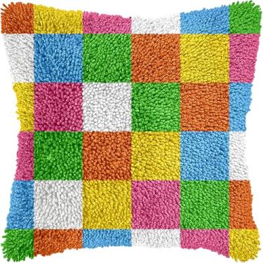 Imagem de Kits de travesseiro com gancho de trava para adultos e crianças iniciantes, kit de travesseiro com gancho de trinco para fazer artesanato para meninas, meninos, presentes de Natal, tela impressa, fio