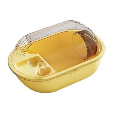 Imagem de WeiLaiKeQi Gaiola para hamster anão, exercícios, brincadeiras, ventilação, roda de corrida com garrafa de água para planadores de açúcar, gerbilos, ouriços, Amarelo