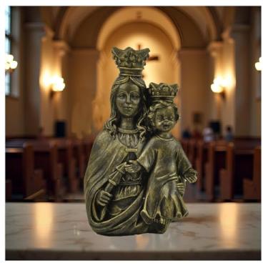 Imagem de DurableDelights Estátua de Madonna e Criança - Figura de Maria de Resina com o Bebê Jesus, Decoração de Casa Católica, Estátua de Virgem Maria Abençoada Pintada à Mão, Presente Religioso da Mãe