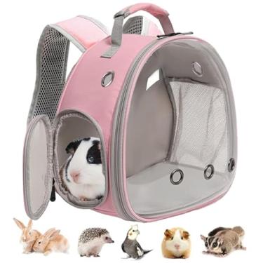 Imagem de LAIRIES Mochila De Cobaia, Janela De Bolha De Cápsula Espacial, Mochila Pequena De Animal Para Cobaia, Coelho De Pássaro