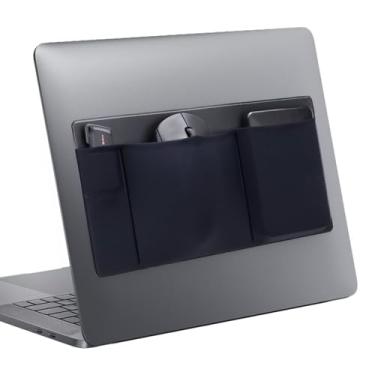 Imagem de Realand Bolsa para laptop com 3 bolsos para mouse e disco rígido, capa com suporte adesivo, bolso elástico para SSD externo portátil, telefone, cabo USB, caneta, preta