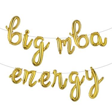 Imagem de Big MBA Energy Balloon Banner, Parabéns Grad, Parabéns pelo Mestrado em Administração de Empresas, Suprimentos de Decorações de Festa de Formatura Faculdade/Universitária (L BIG MBA ENERGY Gold)