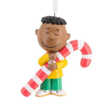 Imagem de Hallmark Enfeite de Natal Franklin com bengala doce, presentes para fãs do Peanuts