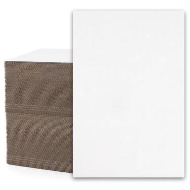 Imagem de MBC MAT BOARD CENTER Centro De Papelão Ondulado, Pacote Com 100 Folhas Ondulado 4X6, 1/16" Espessura, Encartes Planos Para Envio, Embalagem E Suporte, Cartão Artesanal (Branco Em Um Dos Lados)