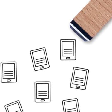 Imagem de Ebook Carimbo de borracha, mini carimbo pequeno de 9,5 cm para planejamento de cartões de scrapbook