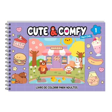 Imagem de Livro Cute & Comfy Super Extra Edicao 01 - Livro de Colorir Adulto - Capa Dura Holografica - Lilas