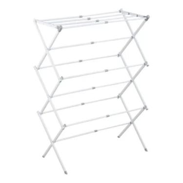 Imagem de Varal Vertical Retrátil de Chão, 11 Varetas Extensíveis, 103 x 37 x 40 cm, Branco e Cinza, Suporta 10 kg