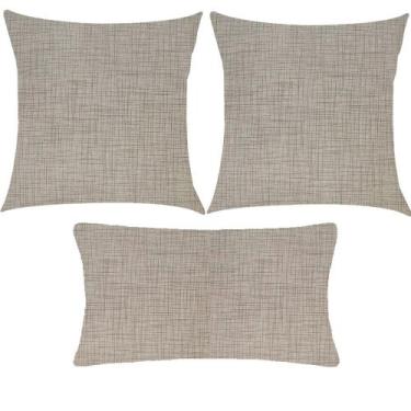 Imagem de Kit 3 Almofadas Composê Textura Bege Impermeável - Sua Casa Decor