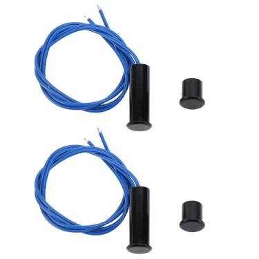 Imagem de 2 Conjuntos Recesso Interruptor Magnético AC220V Ferro NC Com Fio Porta Sensor Janela Reed Switch para Controle de Acesso de Alarme