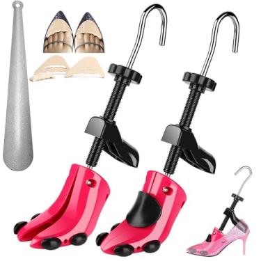 Imagem de JJDPARTS Extensor de sapato, par expansor de sapato de 4 vias, alargador, extensor de árvore para mulheres e homens, Salto alto feminino tamanho 4-10 (rosa), For Women Shoes US Size 4.5-10