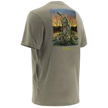 Imagem de HUK H1000102-385-XXXL Huk KC Scott Crushed Tee, Sage Heather, 3XG