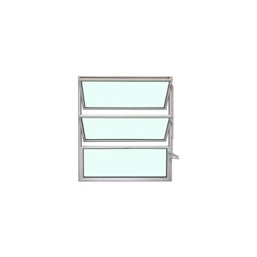 Imagem de Vitrô Basculante 1 Seção 60x40 Linha Esmeralda – Alumínio Branco, Vidro Liso 3mm – Lumineziri Esquadrias