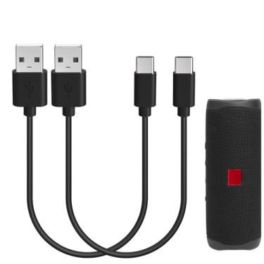 Imagem de Geekria Cabo carregador de alto-falantes USB compatível com JBL GO 4, Clip 5/4, Charge 6/4, Pulse 5, Xtreme 3, Flip 7/6, USB para USB-C cabo de carregamento de energia de substituição (pacote com 2