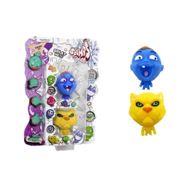 Imagem de 2 Bonecos Bebê Azul e Gato Amarelo - Splats Head Mini