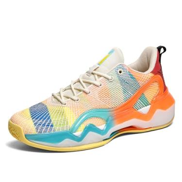 Imagem de Novetra Tênis de basquete masculino da moda para caminhada, corrida, trabalho, basquete, esportivo(Yellow,37 BR)