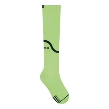 Imagem de Meia Selene Corrida Compressão 3/4 Masculina, Verde fluor, Preto, 39-4