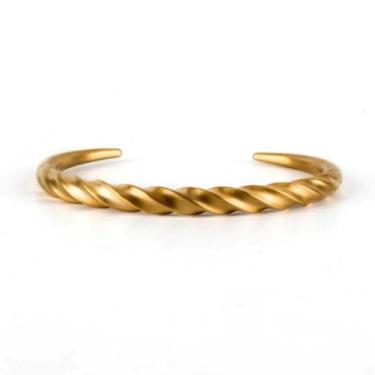 Imagem de Pulseira Masculina Executiva Banhada a Ouro 18k Bracelete Torcido Masc