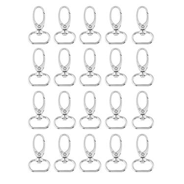 Imagem de Luqeeg 20 peças de clipe de gancho para chaveiro, fechos de bolsa de liga de zinco, ganchos de chaveiro de chaveiro, clipes de gatilho giratórios de metal pequenos para fazer chaveiros, artesanato DIY