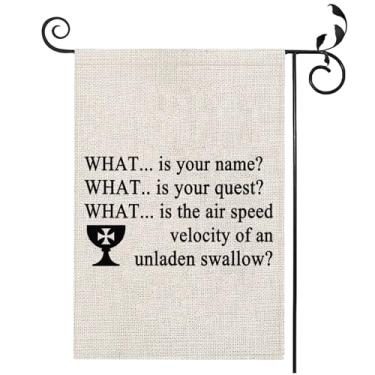 Imagem de PXTIDY Filme Death Bridge Questions Welcome Garden Flag Movie Funny Quotes Yard Flag Movie Fan Gifts Decoration Welcome Gift (bege)