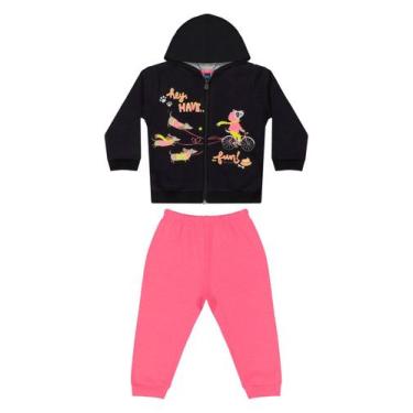 Imagem de Conjunto Jaqueta e Calça Bebê Menina Bee Loop, Preto, P