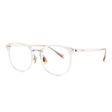 Imagem de BOLON Armação de óculos ultra leve TR e titânio BT6025, marca exclusiva de óculos da EssilorLuxottica, Ouro rosa e lente transparente/demonstração, 51mm