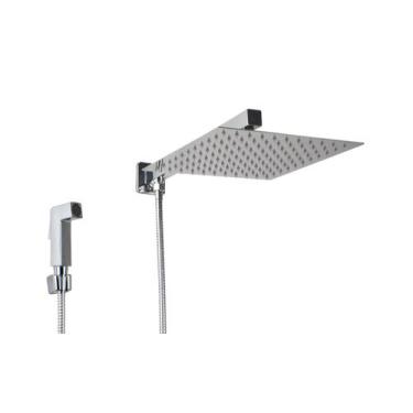 Imagem de Ducha Chuveiro Inox 304 25 cm c/ Desviador e Ducha Manual em ABS - AMG