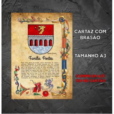 Imagem de Brasão da família Pontes ( no cartaz tamanho A3) - @meu.brasao