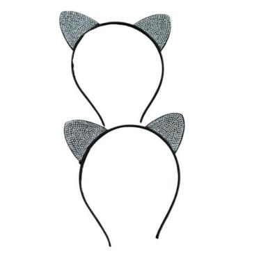 Imagem de Kit 6 Tiaras Arco Brilhosa Gatinha Infantil Festa 11cm - Blook