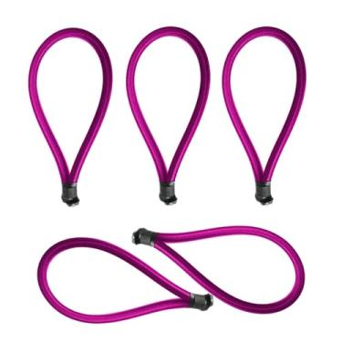 Imagem de Pacote com 5 cabos elásticos de substituição para trampolim, cordas elásticas de 15 cm para mini trampolim (roxo)