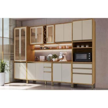 Imagem de Kit Cozinha Modulada 8 Peças Tempranillo (2Aéreos+2Balcões+1Paneleiro+1TorreQuente+2Com...