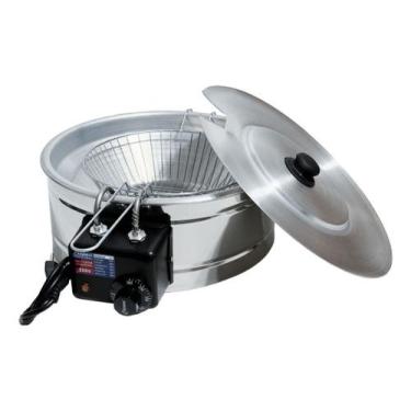Imagem de Fritadeira Elétrica Industrial Tacho Redondo com Tampa - Casinha Indus