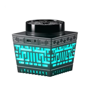 Imagem de Mini queimador de incenso Bakhoor, queimador elétrico Telawah Bakhoor, portátil, recarregável, USB, difusor de aroma com luz de controle remoto, suporte de incenso árabe elétrico, decoração de casa