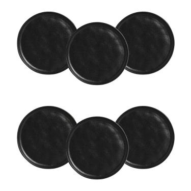 Imagem de Conjunto de Pratos para Pão Porto Brasil Bio Preto Matte - 6 Peças