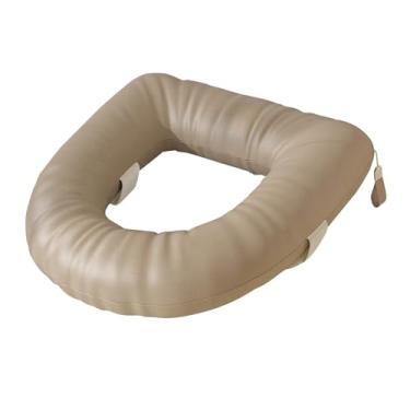 Imagem de ＫＬＫＣＭＳ Assento sanitário, à prova d'água, fácil de limpar, almofada para assento sanitário para deficientes e idosos, Cáqui