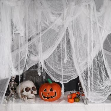Imagem de Tecido assustador de Halloween ZYP 410 x 203 cm, tecido branco assusta