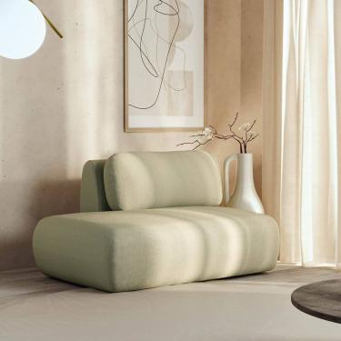 Imagem de Sofá Modular Sumiê 100cm Esquerdo Orla Cabecasa Madeiramadeira Verde Água