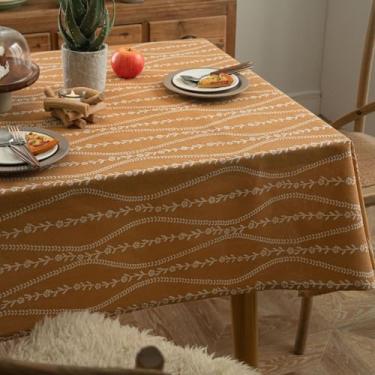 Imagem de Toalha de mesa floral retangular estilo casa de fazenda toalha de mesa boho listrada toalha de mesa à prova de poeira para cozinha, jantar, café, buffet, cozinha, piquenique, festa, ambientes internos