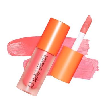 Imagem de Blush líquido, blush líquido de longa duração e misturável para cores de alto pigmento, obtenha um acabamento natural macio, orvalhado e saudável (laranja creme, 5,7 g)