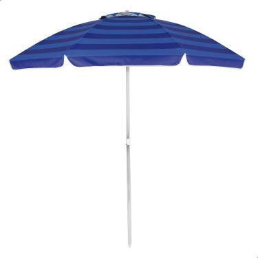 Imagem de Guarda Sol 2,4 Metros Alumínio Praia Piscina Lillos Pet (Azul Listrado, 2,4 M)