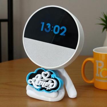Imagem de Suporte Alexa Echo Spot Escultura Robert Plaquinha Amor e outros. Decoração criativa, música, som, stand de mesa Amazon