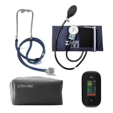 Imagem de Kit Enfermagem Completo Com Medidor De Pressão Estetoscópio Rappaport 