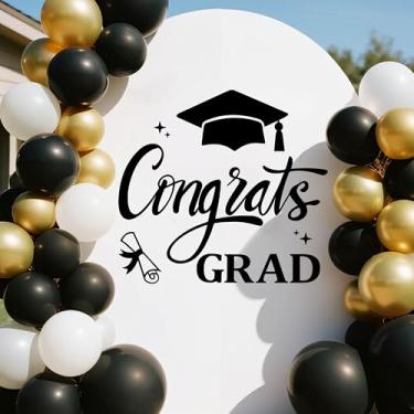 Imagem de KEWUFD Congrats Grad Wall Decal Class of 2026 Graduation Party Decal for Balloon Arch Backdrop 2026 Graduation Party Decor Sign